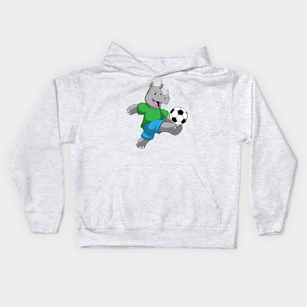 Rhino as Soccer player with Soccer Kids Hoodie by Markus Schnabel